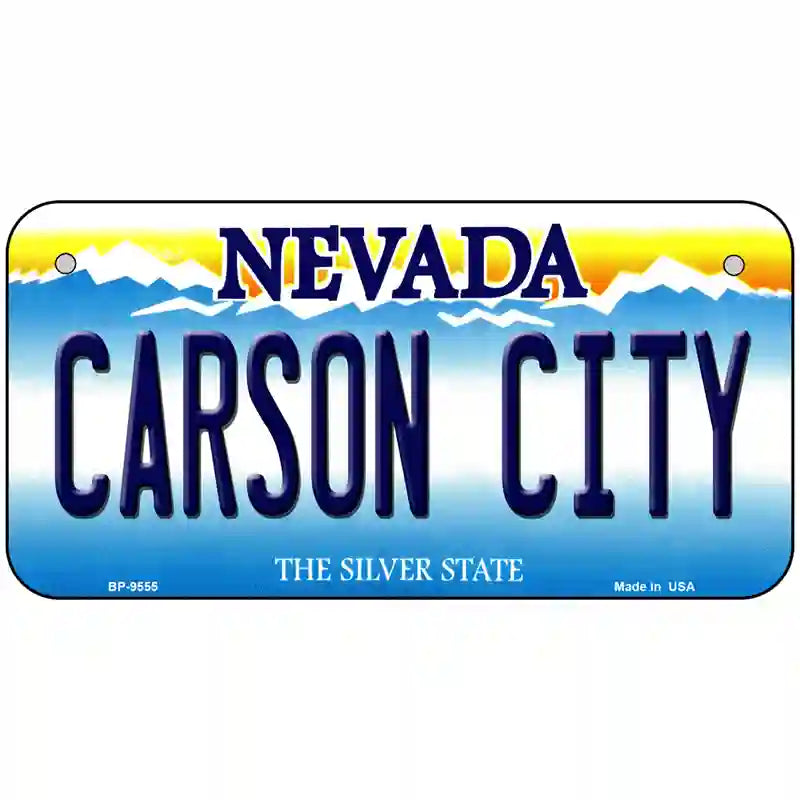 Carson City Nevada Novelty Metal License Plate 6" x 3" (BP)