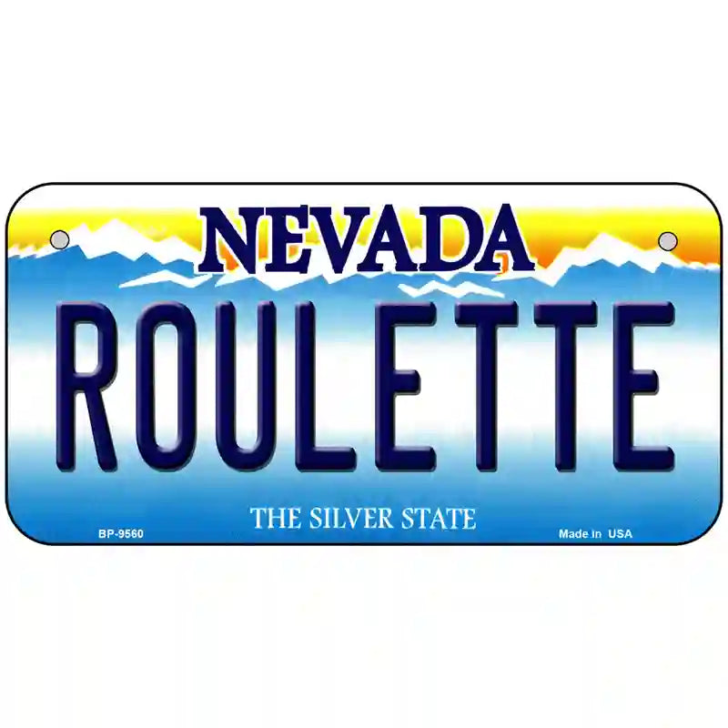 Roulette Nevada Novelty Metal License Plate 6" x 3" (BP)