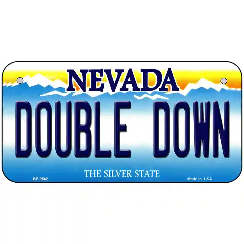 Double Down Nevada Novelty Metal License Plate 6" x 3" (BP)