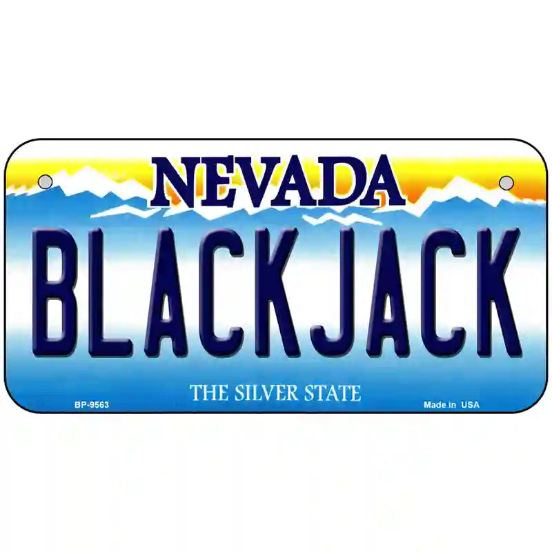 Black Jack Nevada Novelty Metal License Plate 6" x 3" (BP)