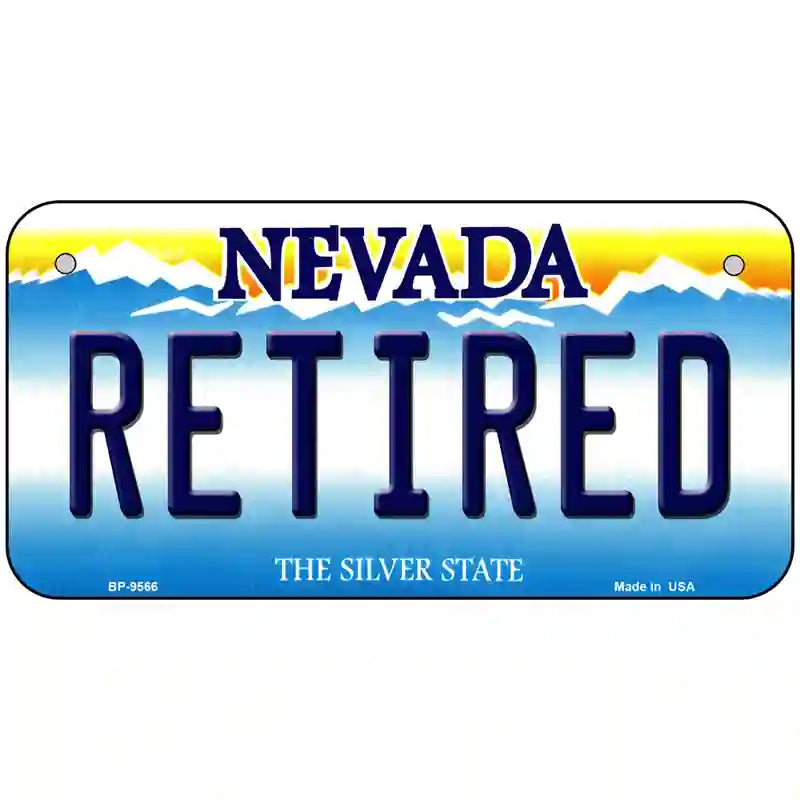 Retired Nevada Novelty Metal License Plate 6" x 3" (BP)