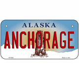 Anchorage Alaska State Novelty Metal License Plate 6" x 3" (BP)