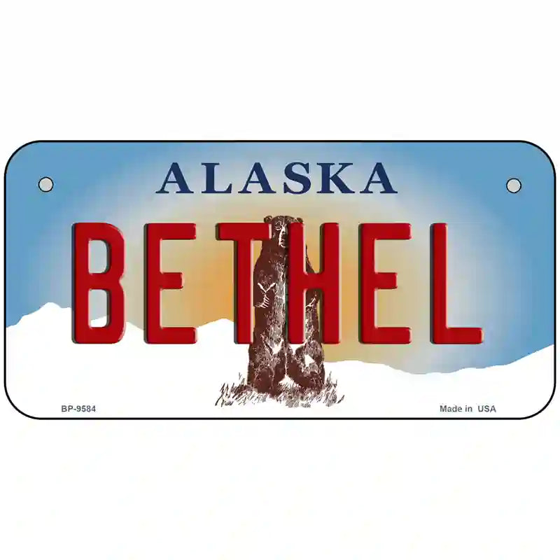 Bethel Alaska State Novelty Metal License Plate 6" x 3" (BP)