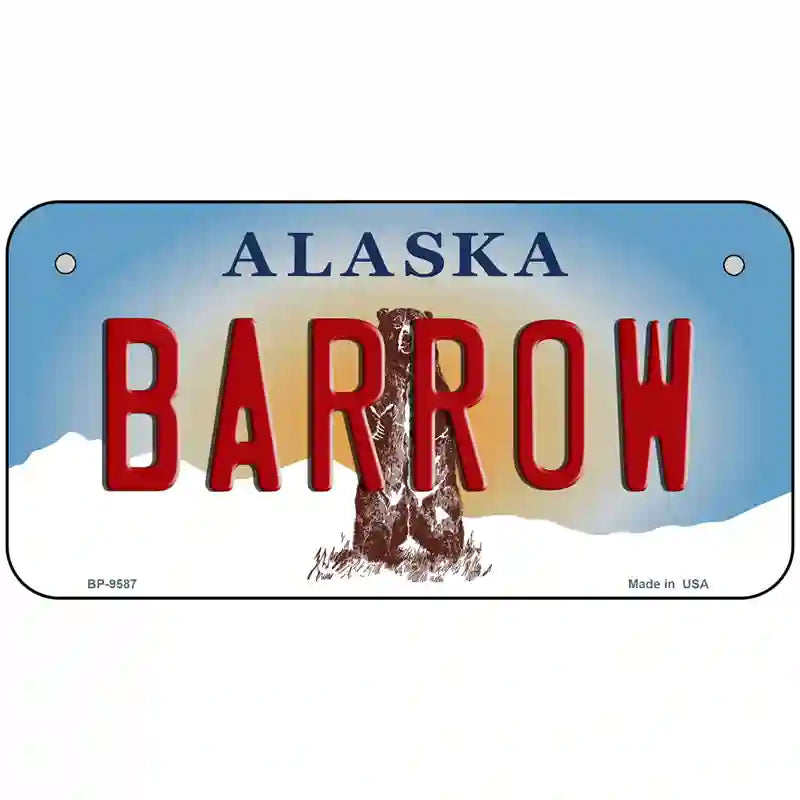 Barrow Alaska State Novelty Metal License Plate 6" x 3" (BP)