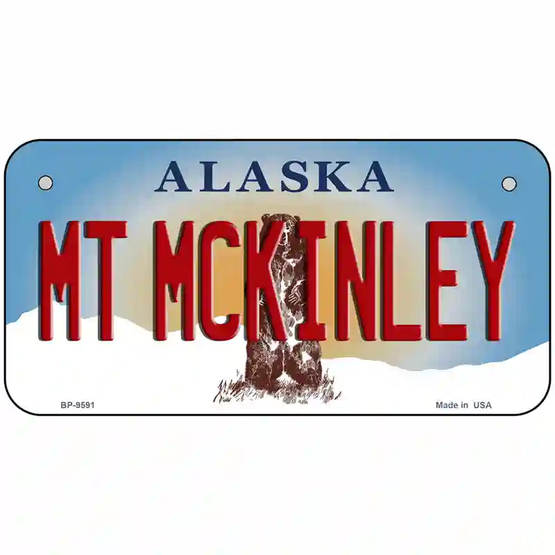 Mt McKinley Alaska State Novelty Metal License Plate 6" x 3" (BP)