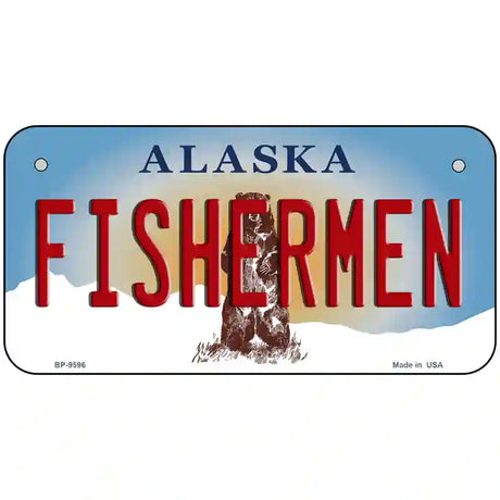 Fishermen Alaska State Novelty Metal License Plate 6" x 3" (BP)