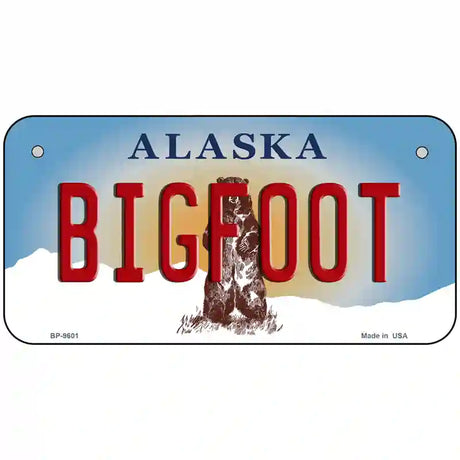 Bigfoot Alaska State Novelty Metal License Plate 6" x 3" (BP)