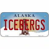 Icebergs Alaska State Novelty Metal License Plate 6" x 3" (BP)