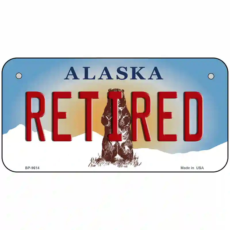 Retired Alaska State Novelty Metal License Plate 6" x 3" (BP)