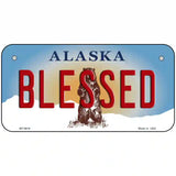 Blessed Alaska State Novelty Metal License Plate 6" x 3" (BP)