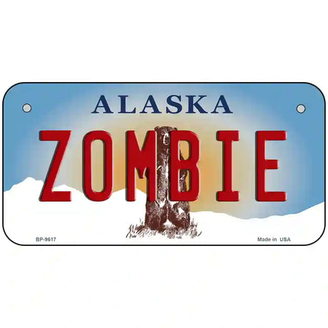 Zombie Alaska State Novelty Metal License Plate 6" x 3" (BP)