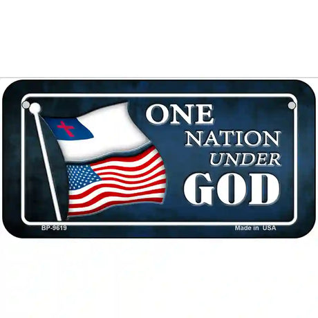 One Nation Under God Novelty Metal License Plate 6" x 3" (BP)