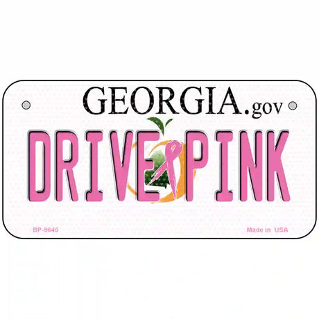 Drive Pink Georgia Novelty Metal License Plate 6" x 3" (BP)