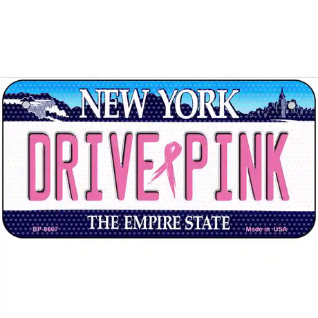 Drive Pink New York Novelty Metal License Plate 6" x 3" (BP)