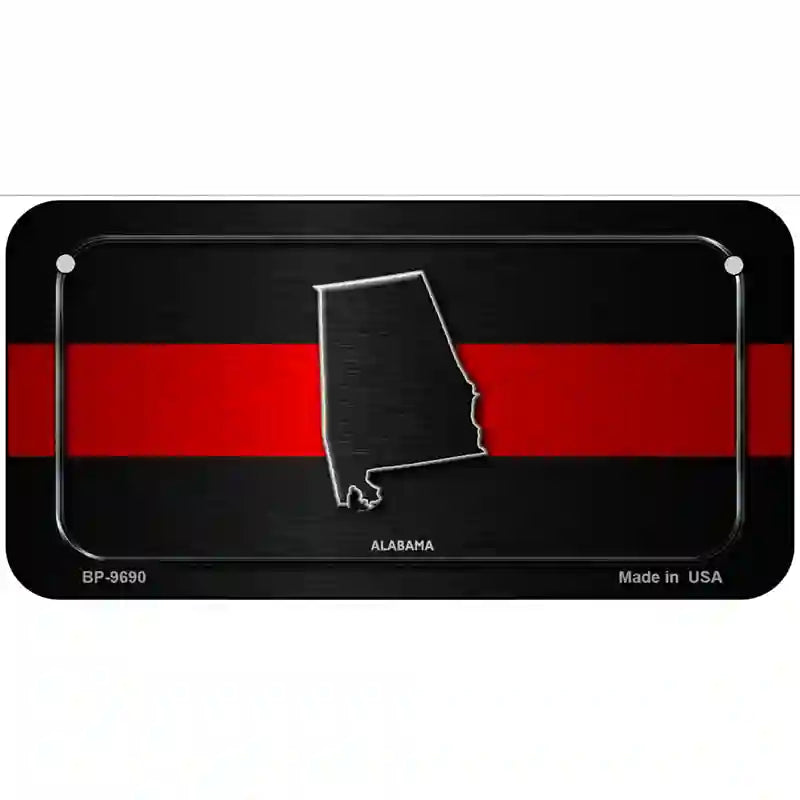 Alabama Thin Red Line Metal Novelty License Plate 6" x 3" (BP)