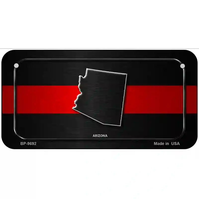 Arizona Thin Red Line Metal Novelty License Plate 6" x 3" (BP)