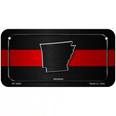 Arkansas Thin Red Line Metal Novelty License Plate 6" x 3" (BP)