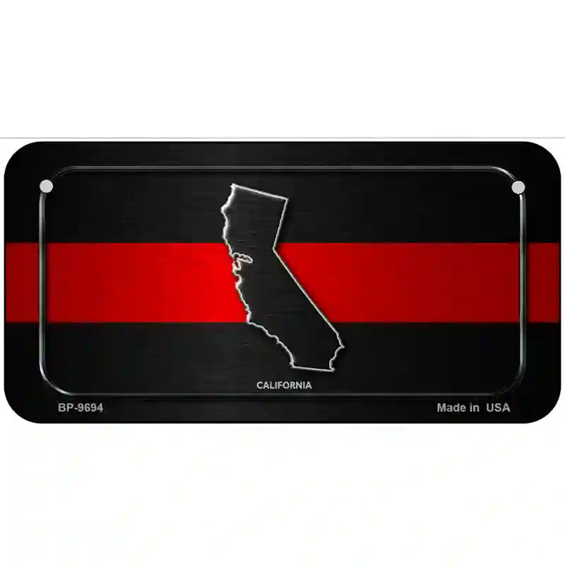 California Thin Red Line Metal Novelty License Plate 6" x 3" (BP)