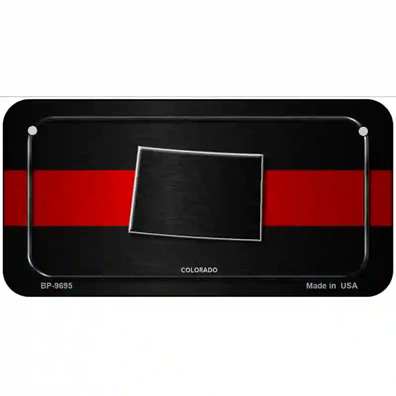 Colorado Thin Red Line Metal Novelty License Plate 6" x 3" (BP)