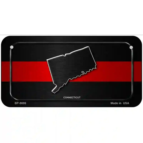 Connecticut Thin Red Line Metal Novelty License Plate 6" x 3" (BP)