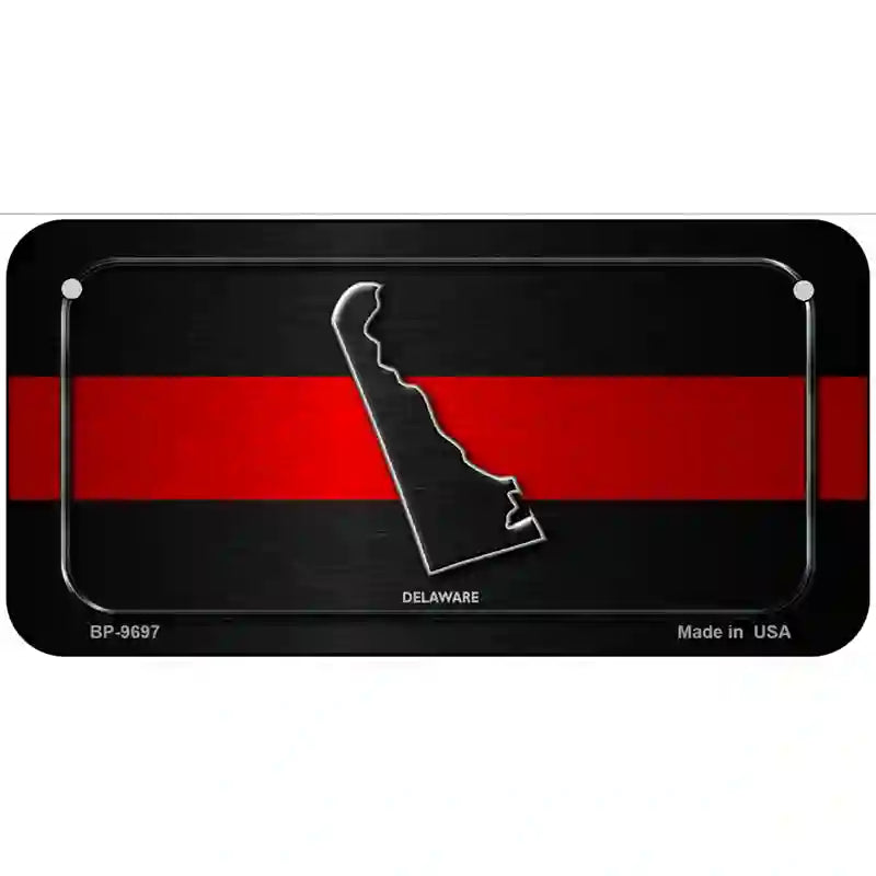 Delaware Thin Red Line Metal Novelty License Plate 6" x 3" (BP)