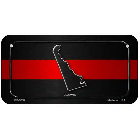 Delaware Thin Red Line Metal Novelty License Plate 6" x 3" (BP)