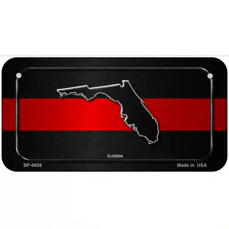 Florida Thin Red Line Metal Novelty License Plate 6" x 3" (BP)