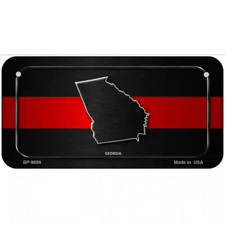 Georgia Thin Red Line Metal Novelty License Plate 6" x 3" (BP)