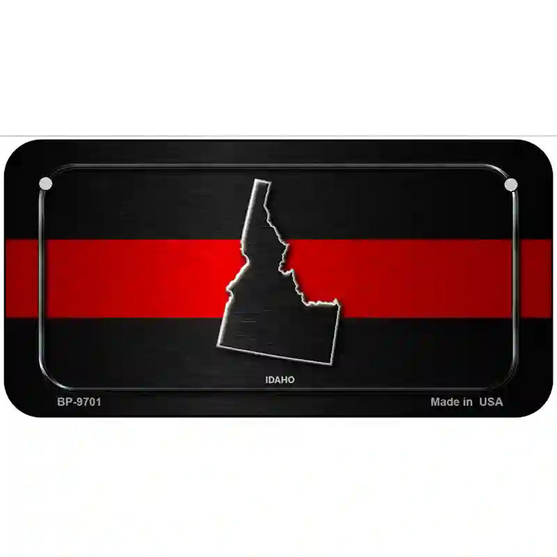 Idaho Thin Red Line Metal Novelty License Plate 6" x 3" (BP)