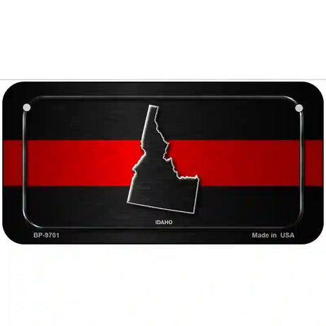 Idaho Thin Red Line Metal Novelty License Plate 6" x 3" (BP)