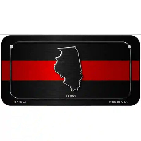 Illinois Thin Red Line Metal Novelty License Plate 6" x 3" (BP)