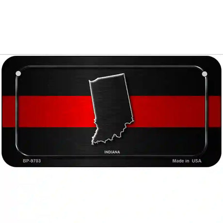 Indiana Thin Red Line Metal Novelty License Plate 6" x 3" (BP)