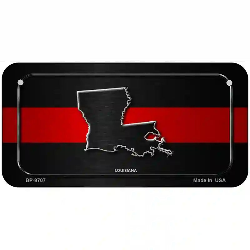 Louisiana Thin Red Line Metal Novelty License Plate 6" x 3" (BP)