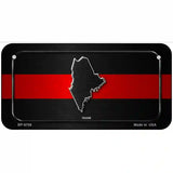 Maine Thin Red Line Metal Novelty License Plate 6" x 3" (BP)