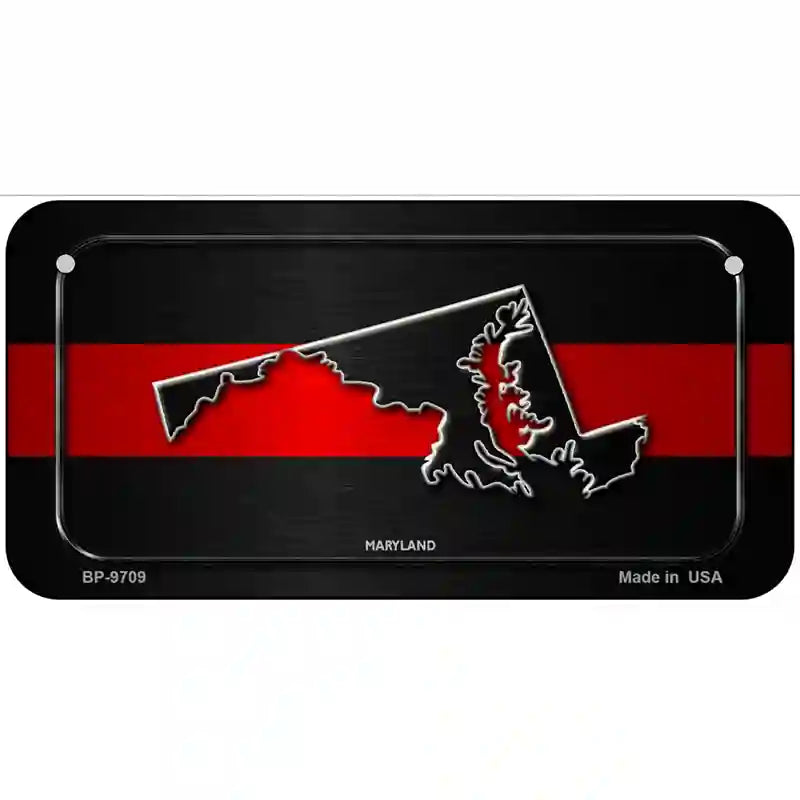 Maryland Thin Red Line Metal Novelty License Plate 6" x 3" (BP)