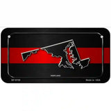 Maryland Thin Red Line Metal Novelty License Plate 6" x 3" (BP)