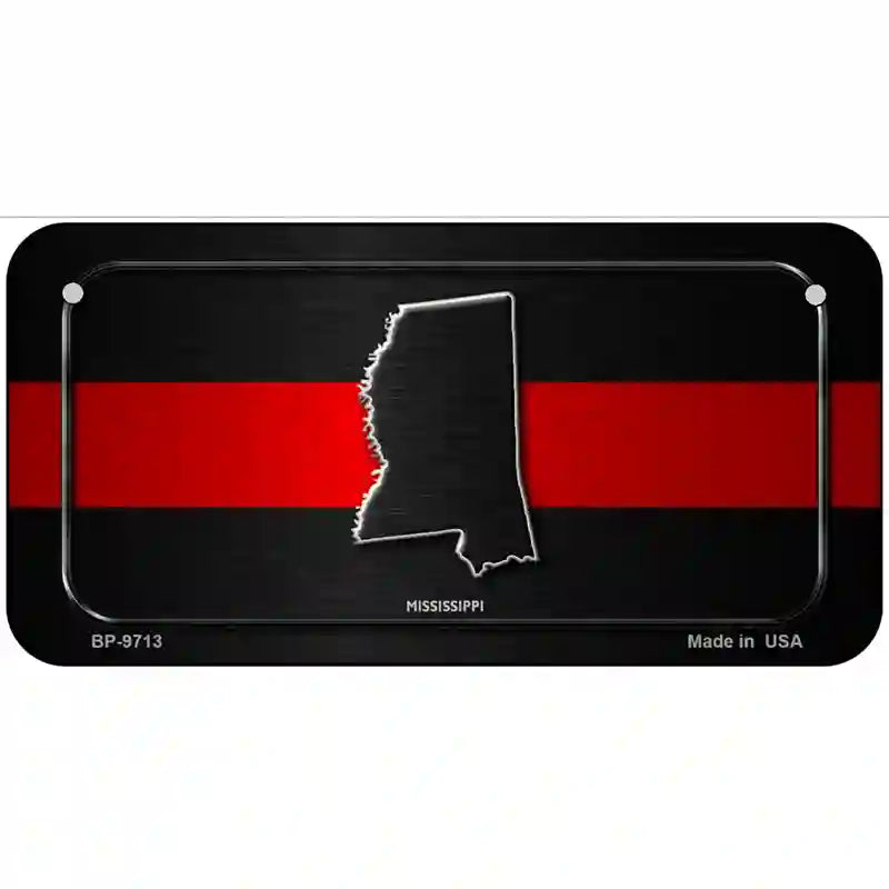 Mississippi Thin Red Line Metal Novelty License Plate 6" x 3" (BP)