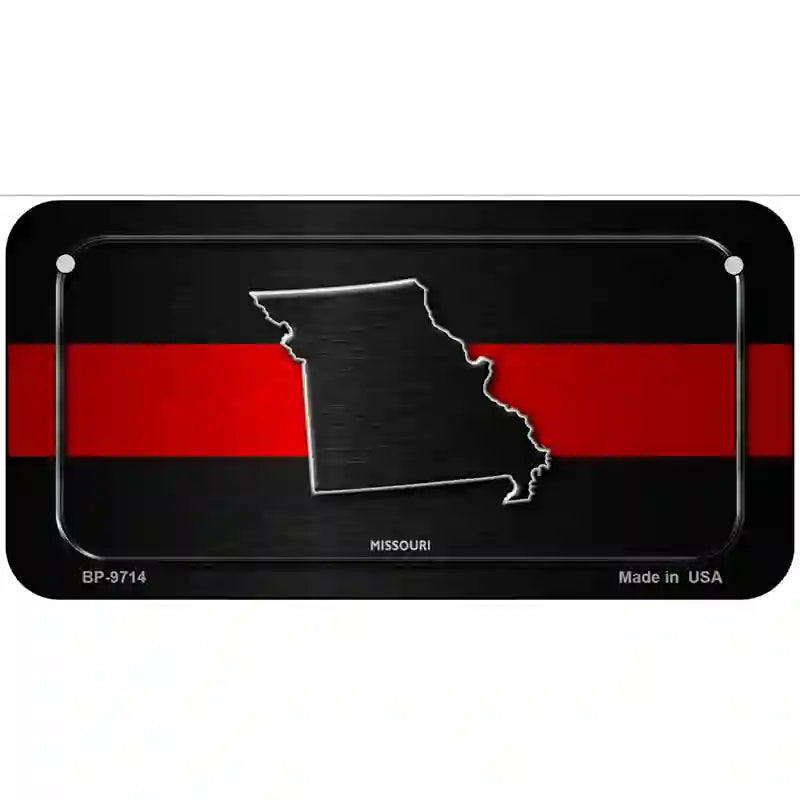 Missouri Thin Red Line Metal Novelty License Plate 6" x 3" (BP)