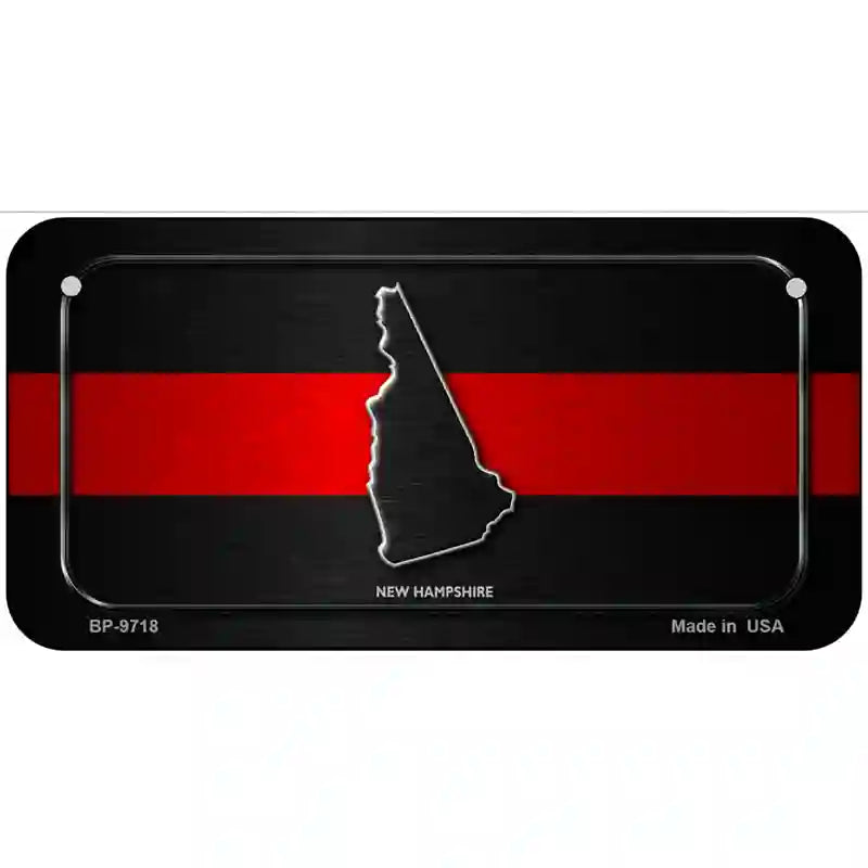 New Hampshire Thin Red Line Metal Novelty License Plate 6" x 3" (BP)