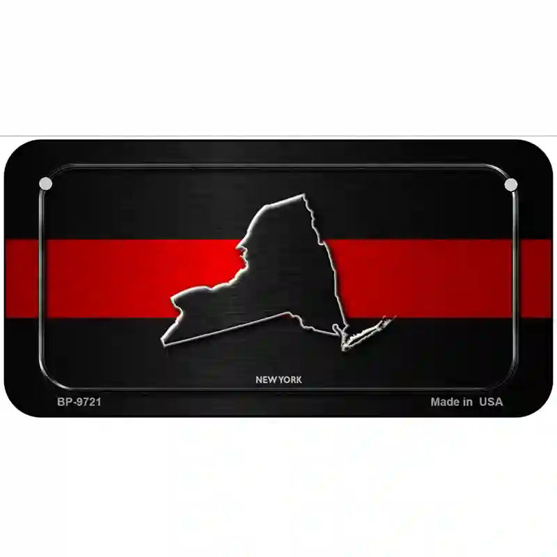 New York Thin Red Line Metal Novelty License Plate 6" x 3" (BP)