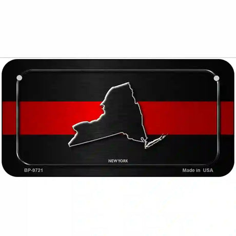 New York Thin Red Line Metal Novelty License Plate 6" x 3" (BP)