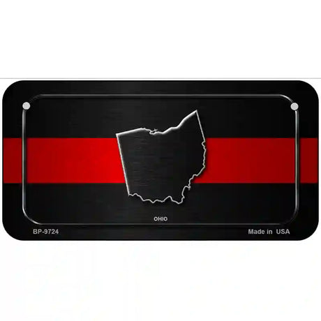 Ohio Thin Red Line Metal Novelty License Plate 6" x 3" (BP)