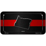 Oregon Thin Red Line Metal Novelty License Plate 6" x 3" (BP)