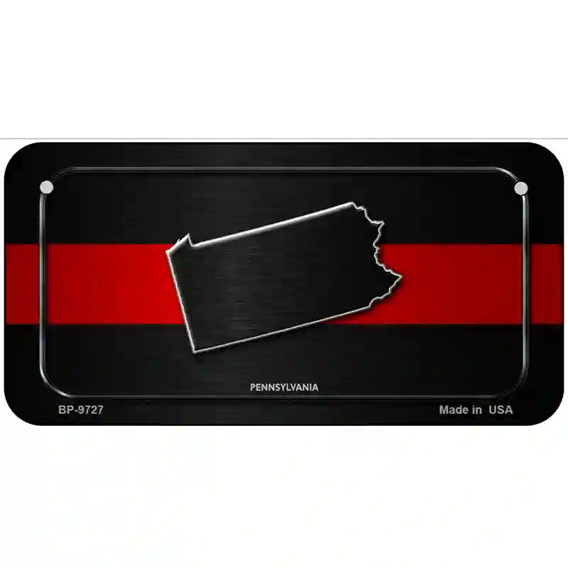 Pennsylvania Thin Red Line Metal Novelty License Plate 6" x 3" (BP)