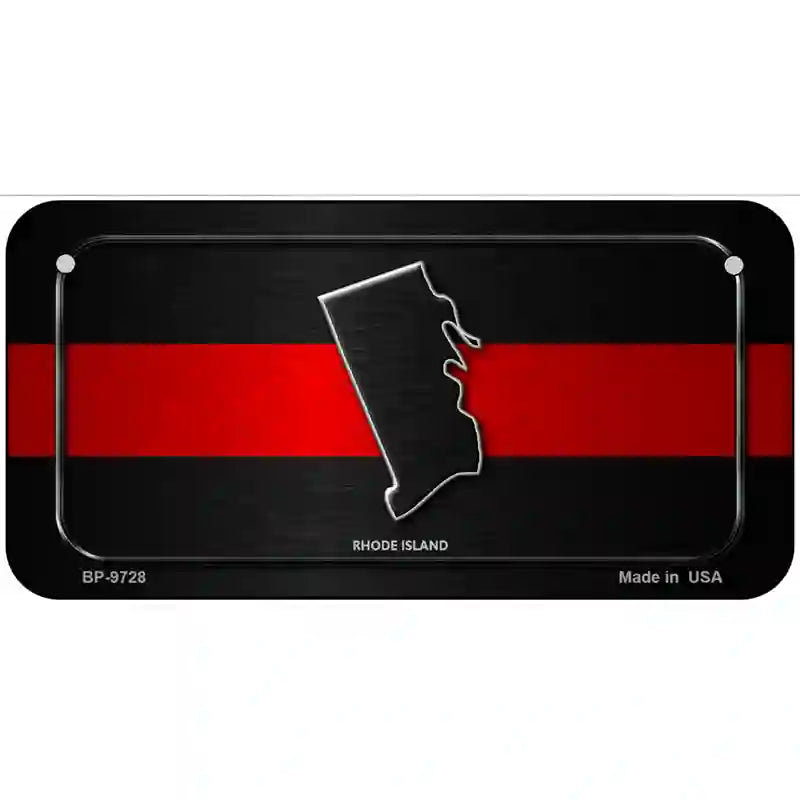 Rhode Island Thin Red Line Metal Novelty License Plate 6" x 3" (BP)