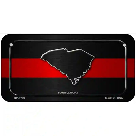 South Carolina Thin Red Line Metal Novelty License Plate 6" x 3" (BP)