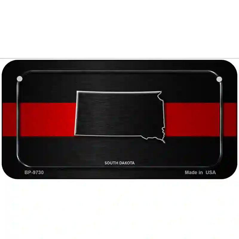 South Dakota Thin Red Line Metal Novelty License Plate 6" x 3" (BP)