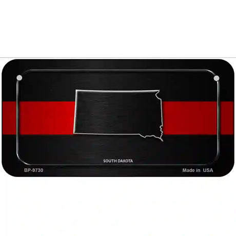 South Dakota Thin Red Line Metal Novelty License Plate 6" x 3" (BP)