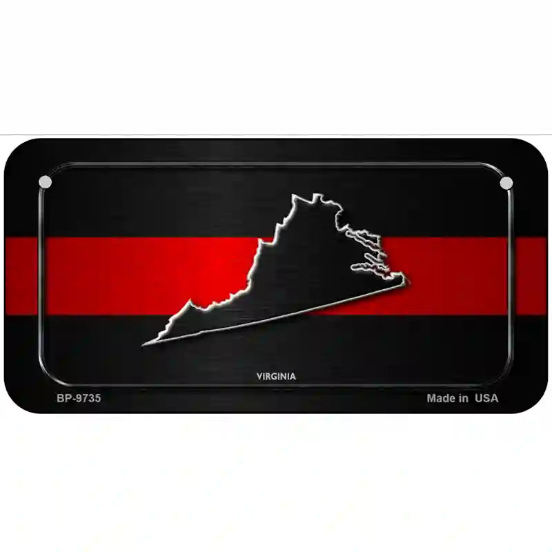 Virginia Thin Red Line Metal Novelty License Plate 6" x 3" (BP)