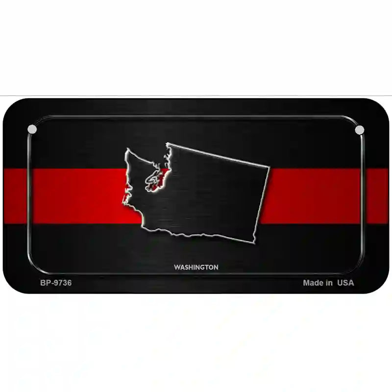 Washington Thin Red Line Metal Novelty License Plate 6" x 3" (BP)